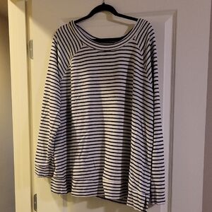Maurices Black and White Striped Knit Top